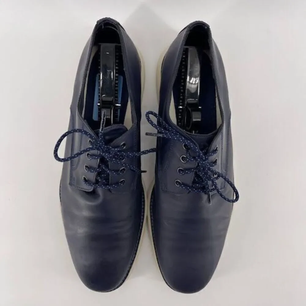 Cole Haan Navy Blue Leather Grand Plain Toe Oxford‎ Casual Shoe SIze